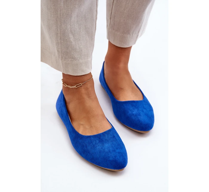 Dámské modré semišové baleríny model 21651619 - EVENTO