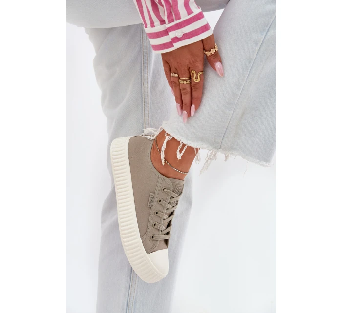 Materiałowe Trampki Damskie Na Platformie Big Star RR274779 Szare