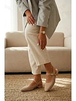 Materiálové baleríny dámské Béžové S Páskem Selrene