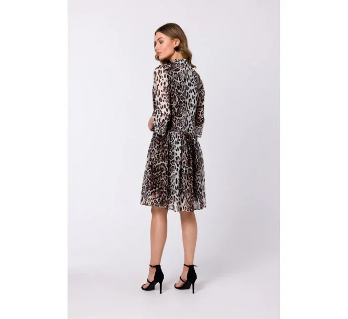 S337 Šifónové šaty s viazaným výstrihom - model 2 S337 Šifónové šaty s viazaným výstrihom - model 2