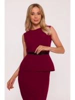 šaty bordó model 21470760 - STYLOVE šaty bordó model 21470760 - STYLOVE