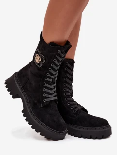 Dámska zateplená pracovná bunda s ozdobným prvkom Kalindra - čierna