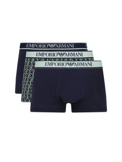 Pánske boxerky 3Pack 112130 4R717 tm. modrá so zelenou - Emporio Armani