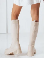 Dámské béžové kozačky Dstreet model 21993933 - FashionStreet