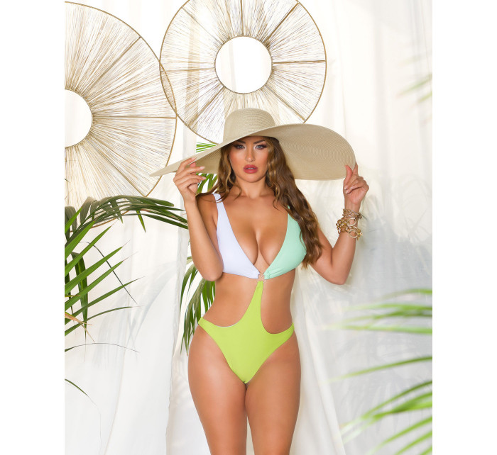 Sexy Koucla Monokini with Colorblocking