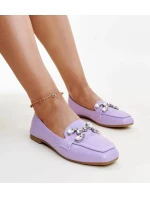 Dámské mokasíny s ozdobnou sponou Purple světle fialová model 21173165 - Inello