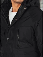 Pánská zimní bunda s kapucí černá model 21994704 - Dstreet