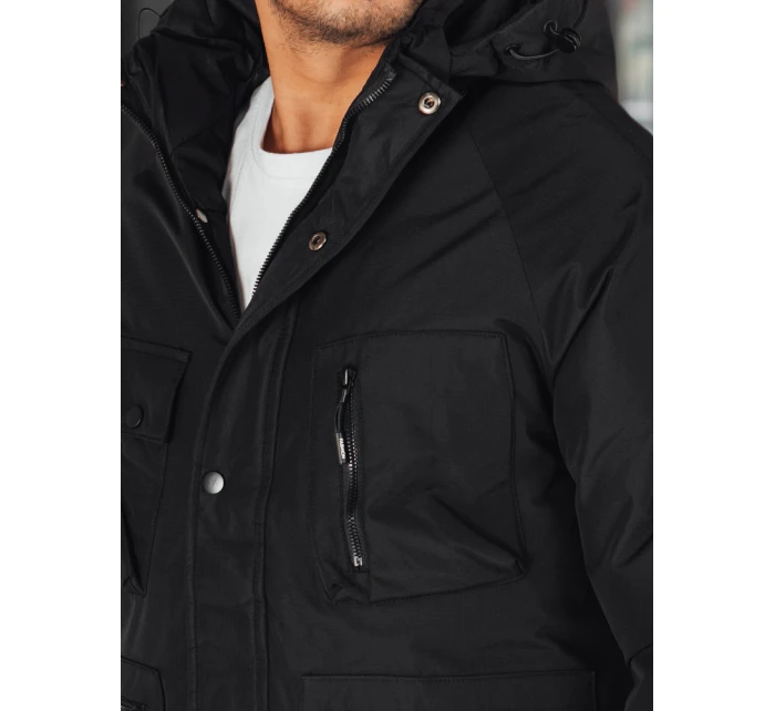 Pánská zimní bunda s kapucí černá model 21994704 - Dstreet