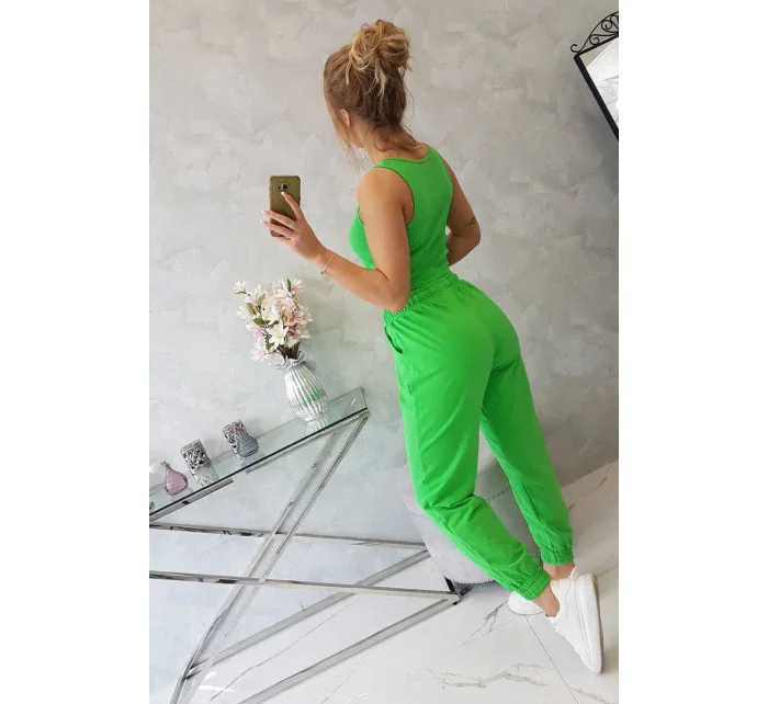 Súprava top+nohavice zelená neónová