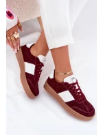 Zamszowe Sneakersy Damskie Daniel Lopez Just Dare SS2D4023 Bordowe
