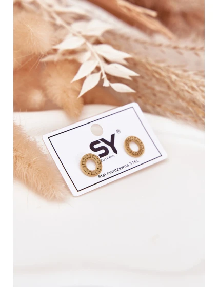 Zlaté Náušnice Kroužky Ze Nerezové Oceli