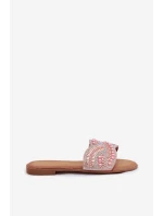 Zdobené dámské ploché nazouváky růžové Dovima Zdobené dámské ploché nazouváky růžové Dovima