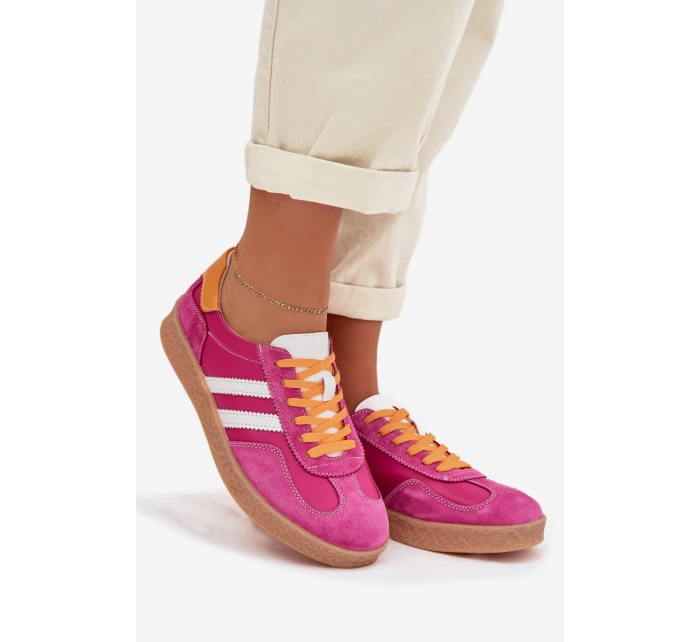Kožené Dámské Tenisky model 22013924 Fuchsiová - S.Barski