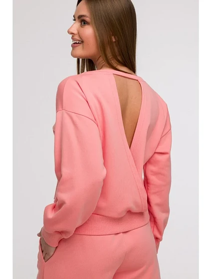 model 21047186 Mikina s otevřenými zády korálová - BeWear