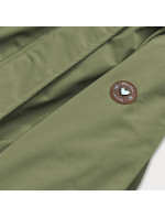 Dámska bunda v khaki farbe s kapucňou (CAN-563)