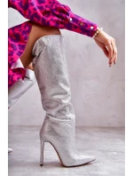 Modne Kozaki Na Szpilce Z Cyrkoniami Srebrne Lovisa