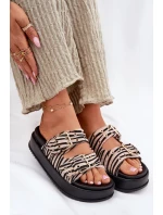 Klapki Damskie Z Klamrami Na Platformie Zebra Nilatha