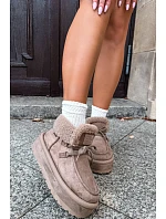 Dámské béžové sněhule na platformě s kožíškem Big Star model 22386361 - Big Star Shoes