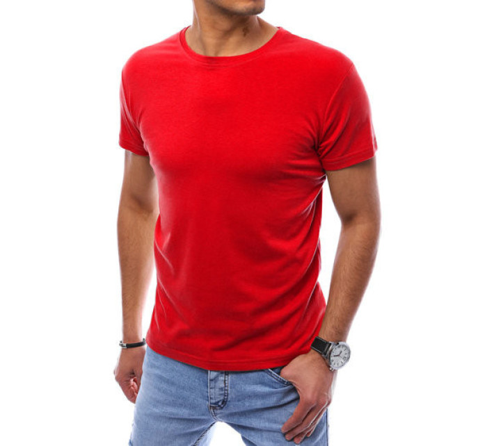 Jednofarebné pánske tričko červené Dstreet RX5306