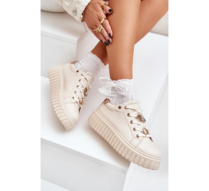 Dámské tenisky béžové model 22069775 - SWEET SHOES Dámské tenisky béžové model 22069775 - SWEET SHOES