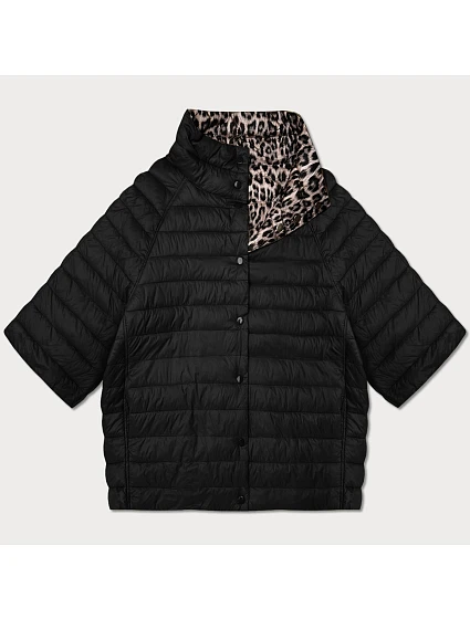 Dámska plus size bunda Goodlookin 3/4 rukáv čierna/panther (M6-6308-1) Dámska plus size bunda Goodlookin 3/4 rukáv čierna/panther (M6-6308-1)