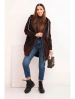 Zateplená mikina so zipsom hnedá Zateplená mikina so zipsom hnedá