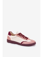 Dámské Kožené Tenisky model 21703133 Béžové - Zazoo Dámské Kožené Tenisky model 21703133 Béžové - Zazoo