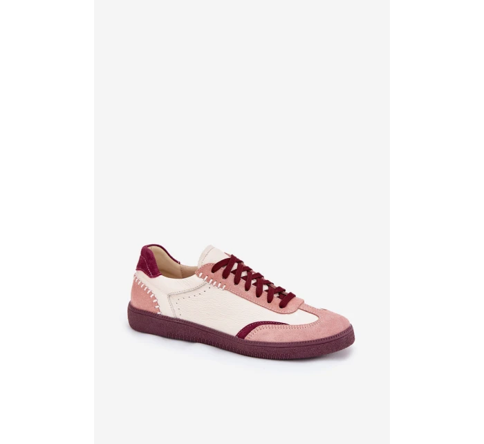 Dámské Kožené Tenisky model 21703133 Béžové - Zazoo Dámské Kožené Tenisky model 21703133 Béžové - Zazoo