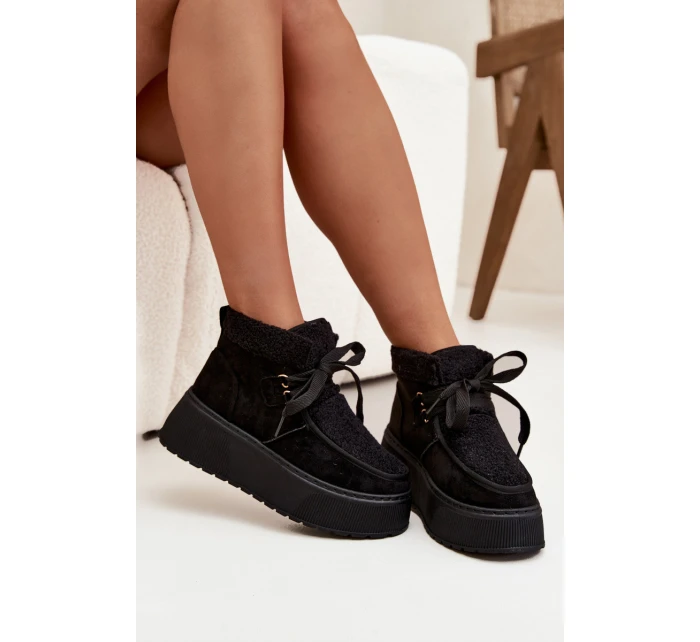 Dámské sněhule na platformě s kožíškem Černé model 21709544 - Boto Dámské sněhule na platformě s kožíškem Černé model 21709544 - Boto