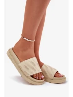 Dámske papuče na platforme Big Star - béžové Dámske papuče na platforme Big Star - béžové