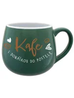 KAFE S DONÁŠKOU DO POSTELE - zelený keramický hrníček 300 ml