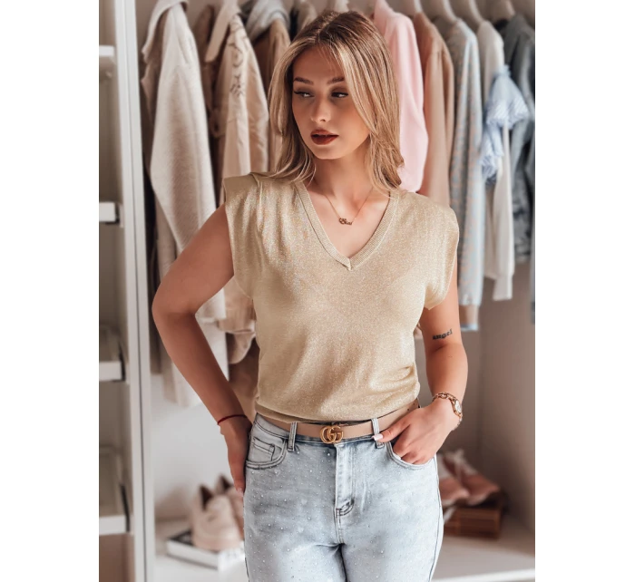 Dámská halenka krátká zlatá Dstreet model 21985789 - FashionStreet