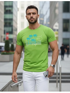 Pánske tričko s klasickou limetkovo zelenou potlačou FashionStreet NX5020R