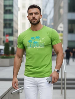 Tshirt męski z nadrukiem limonkowy model 22136488 - FashionStreet