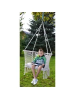 ZÁVESNÉ SEDADLO HAMMOCK Čapí hniezdo 78x64CM ECRU