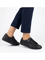 Dámské kožené barefoot ažurové černé boty Gino model 22068723 Dámské kožené barefoot ažurové černé boty Gino model 22068723