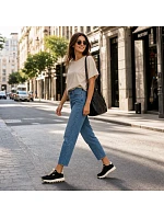 Čierne dámske kožené tenisky na platforme Filippo DP7498 Čierne dámske kožené tenisky na platforme Filippo DP7498