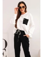 Dámska maslová súprava s kontrastným vreckom čierna Dámska maslová súprava s kontrastným vreckom čierna