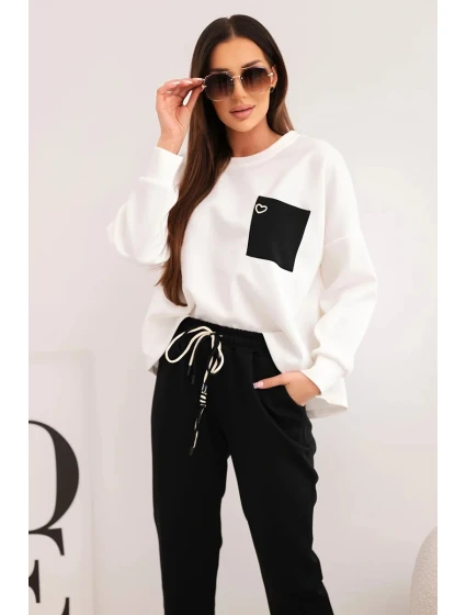 Dámska maslová súprava s kontrastným vreckom čierna Dámska maslová súprava s kontrastným vreckom čierna