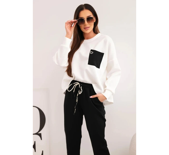 Dámska maslová súprava s kontrastným vreckom čierna Dámska maslová súprava s kontrastným vreckom čierna