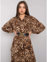 Béžové šaty s leopardím vzorom Tida OCH BELLA