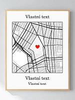 Personalizovaný magický fotob obraz v ráme – 40x50 – mapa