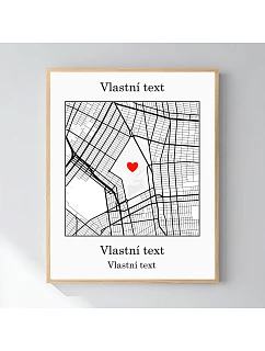 Personalizovaný magický fotob obraz v ráme – 40x50 – mapa