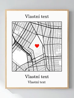 Personalizovaný magický fotob obraz v ráme – 40x50 – mapa