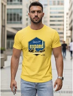 Pánske tričko s potlačou EXPAND žlté FashionStreet NX5004R