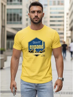Pánske tričko s potlačou EXPAND žlté FashionStreet NX5004R