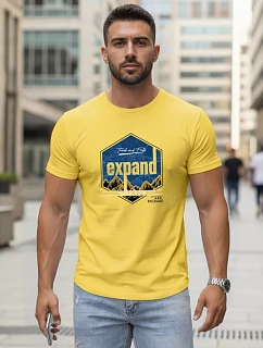 Pánske tričko s potlačou EXPAND žlté FashionStreet NX5004R