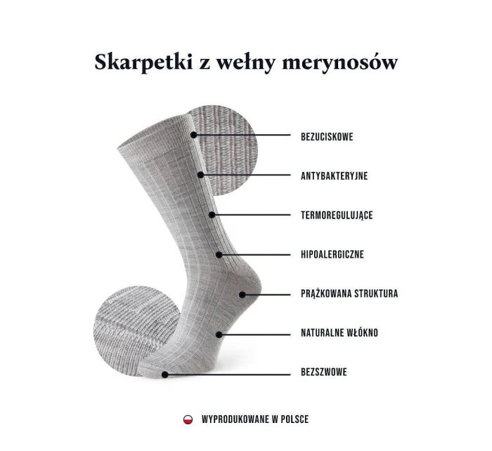 Dámské žebrované ponožky model 16327067 Merino - Steven Dámské žebrované ponožky model 16327067 Merino - Steven