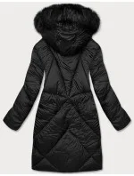 Dámska dlhá zimná bunda čierna (23070-1)