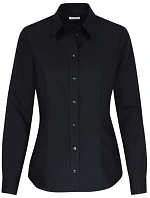Blouse Regular LSL Popelínová halenka s dlouhým rukávem model 22501290 black - Seidensticker